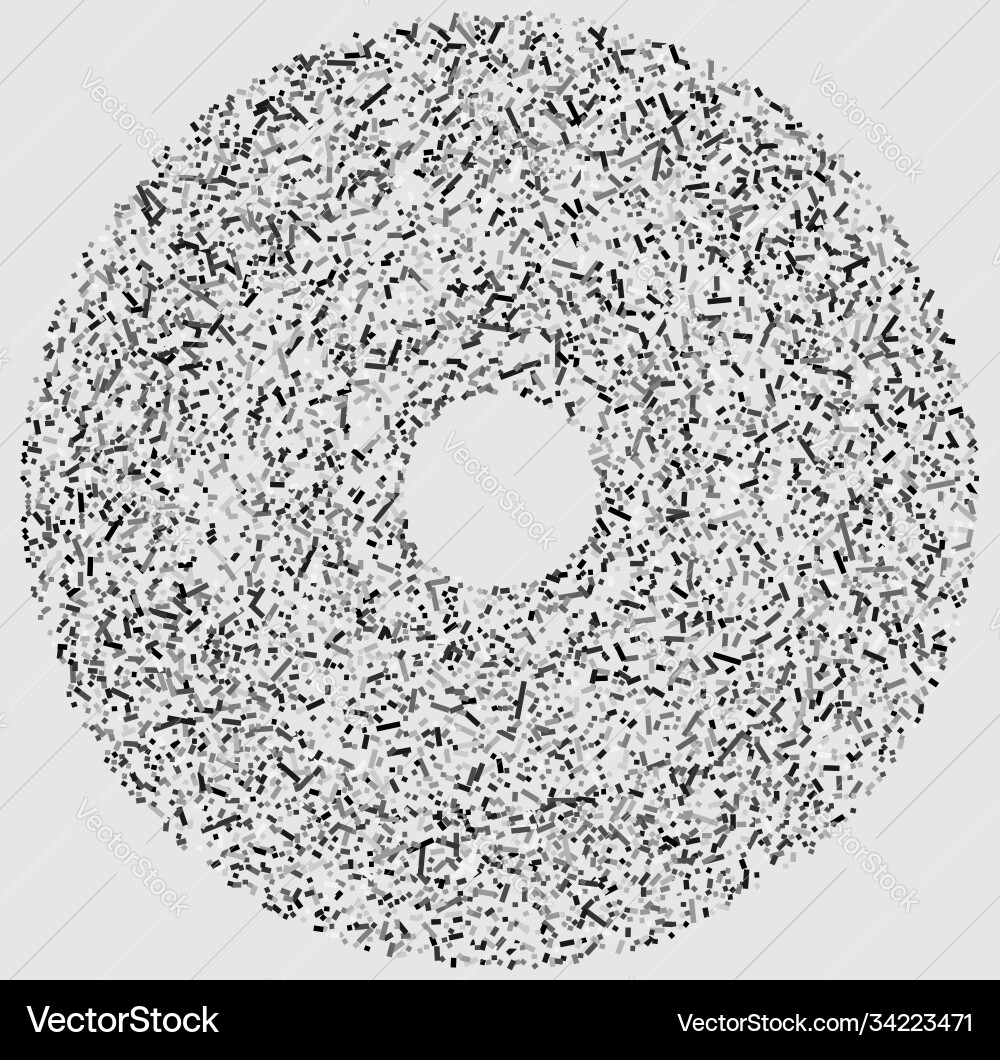 Grayscale random squares in circle formation Grayscale random squares in circle formation vector image
