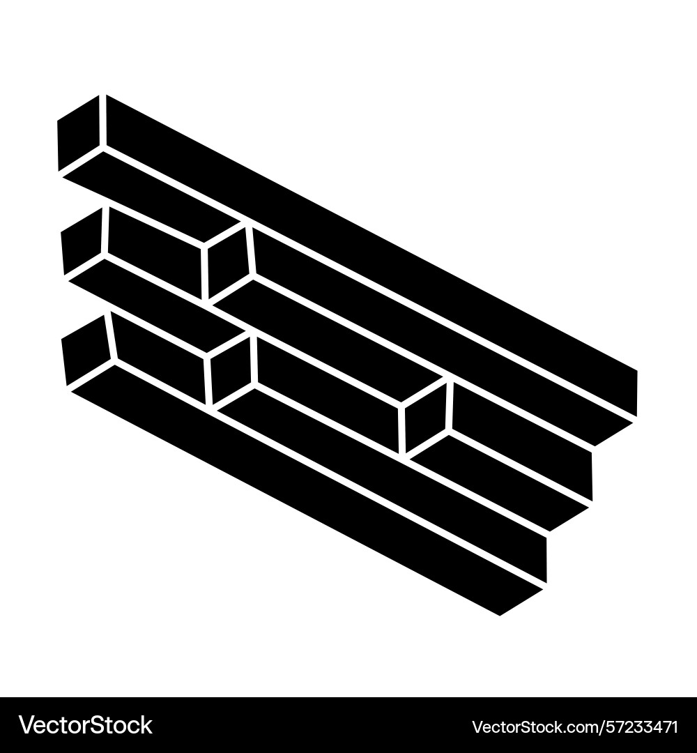 Impossible object optical illusion shape 3d Vector Image
