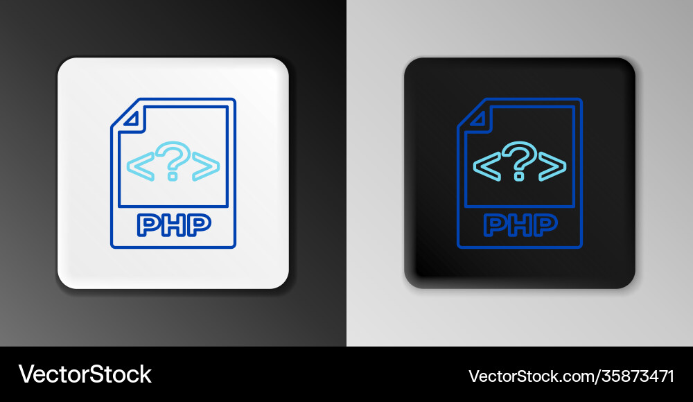 Line php file document download button icon Line php file document download button icon vector image