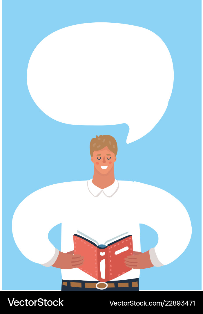 Man read the book and speech bubble Vector Image