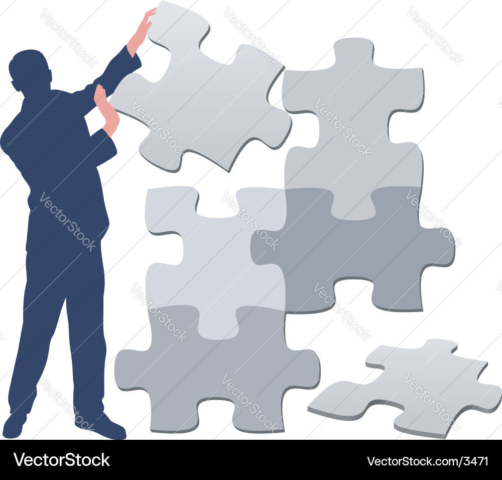 Man Solving Puzzle Challenge vector image