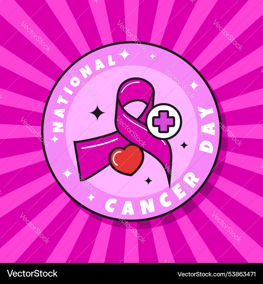 National cancer day groovy design National cancer day groovy design vector image