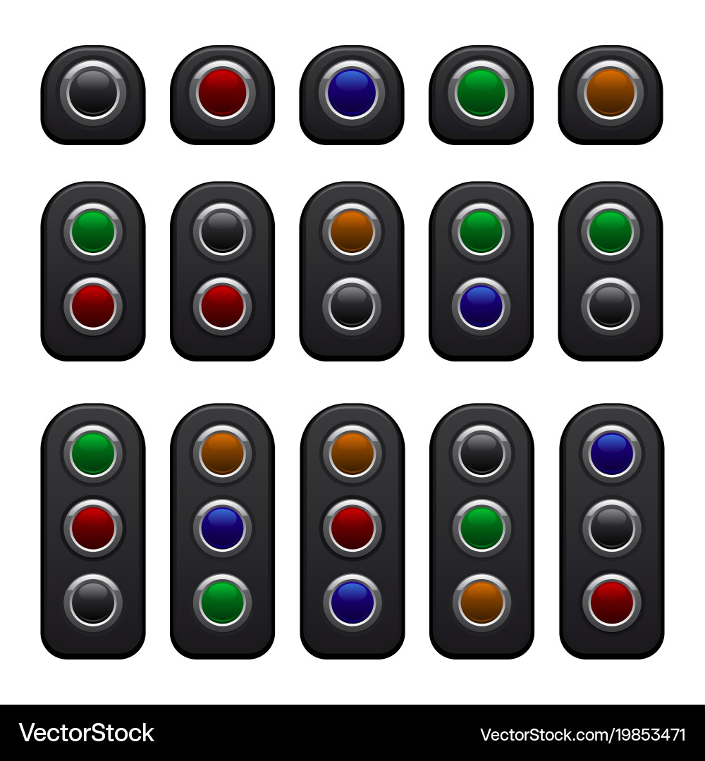 Remote control panels set with one two and three vector image