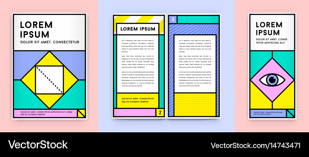 Set visual identity in trendy new fat line style Vector Image
