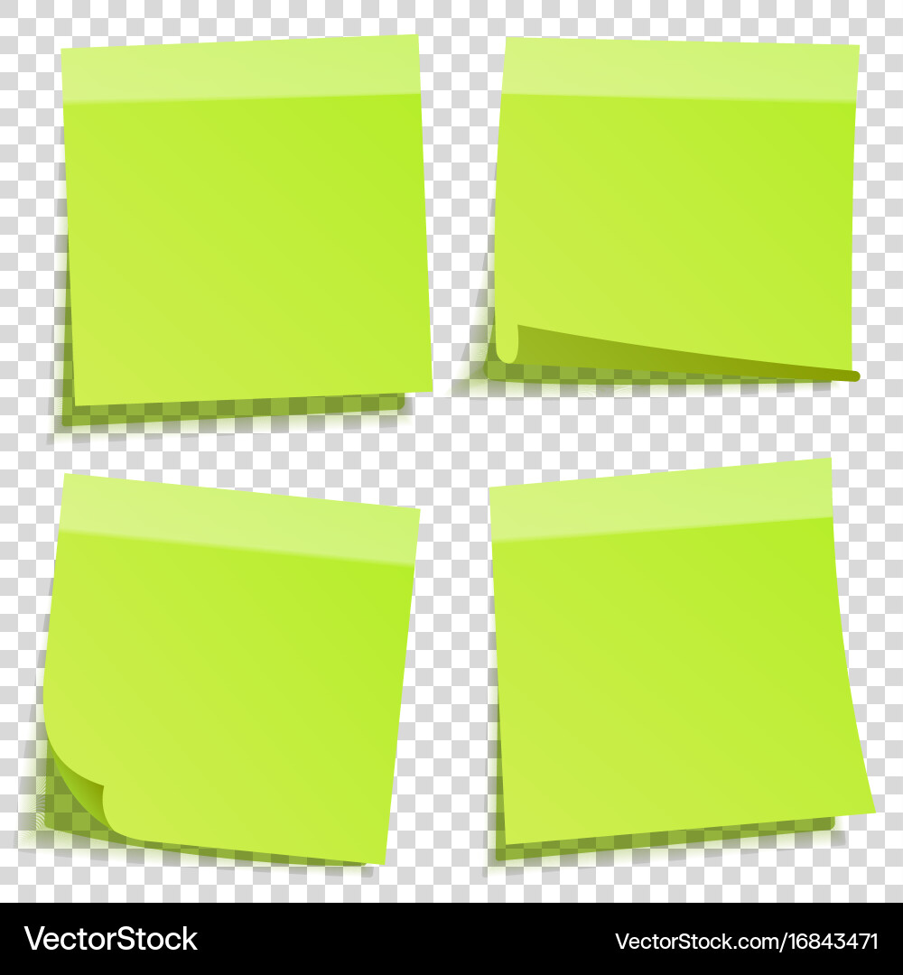Sticky note with shadow isolated on transparent vector image