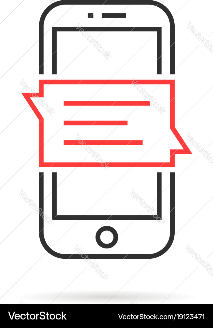 Thin Line Messaging App Icon vector image