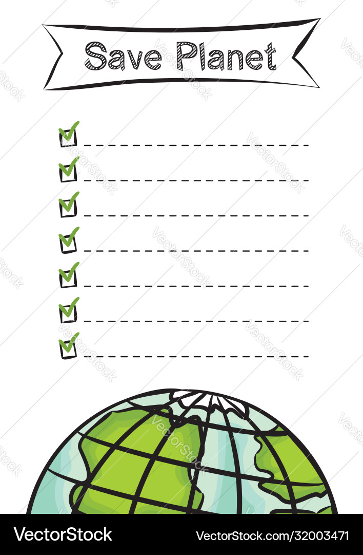 To do list save planet To do list save planet vector image