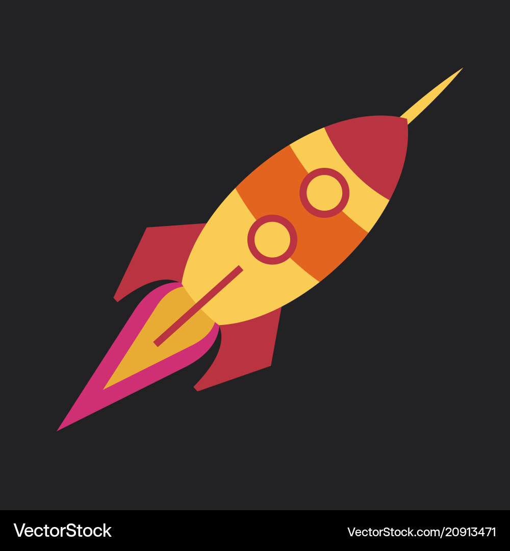 Upward rocket with round window Vector Image