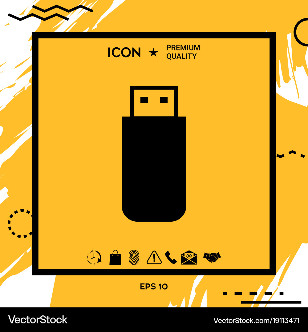 Usb flash memory drive icon vector image