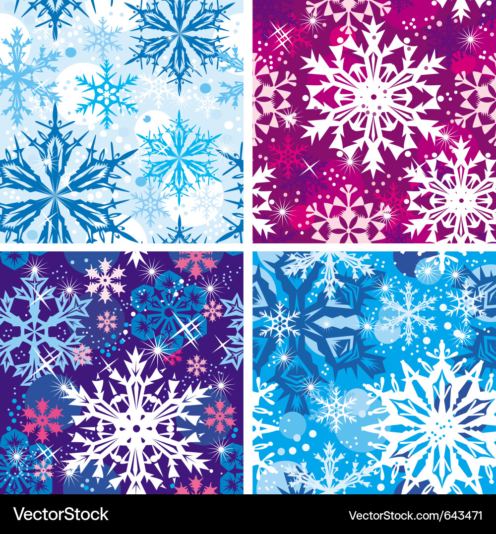 Winter Snowflake Seamless Pattern vector image