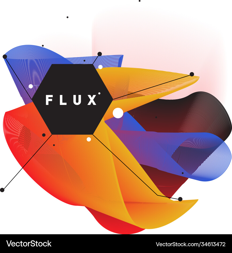 3d colorful wave background dynamic flux effect Vector Image