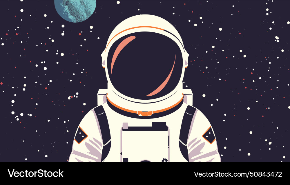 Astronaut in Spacesuit - Outer Space vector image