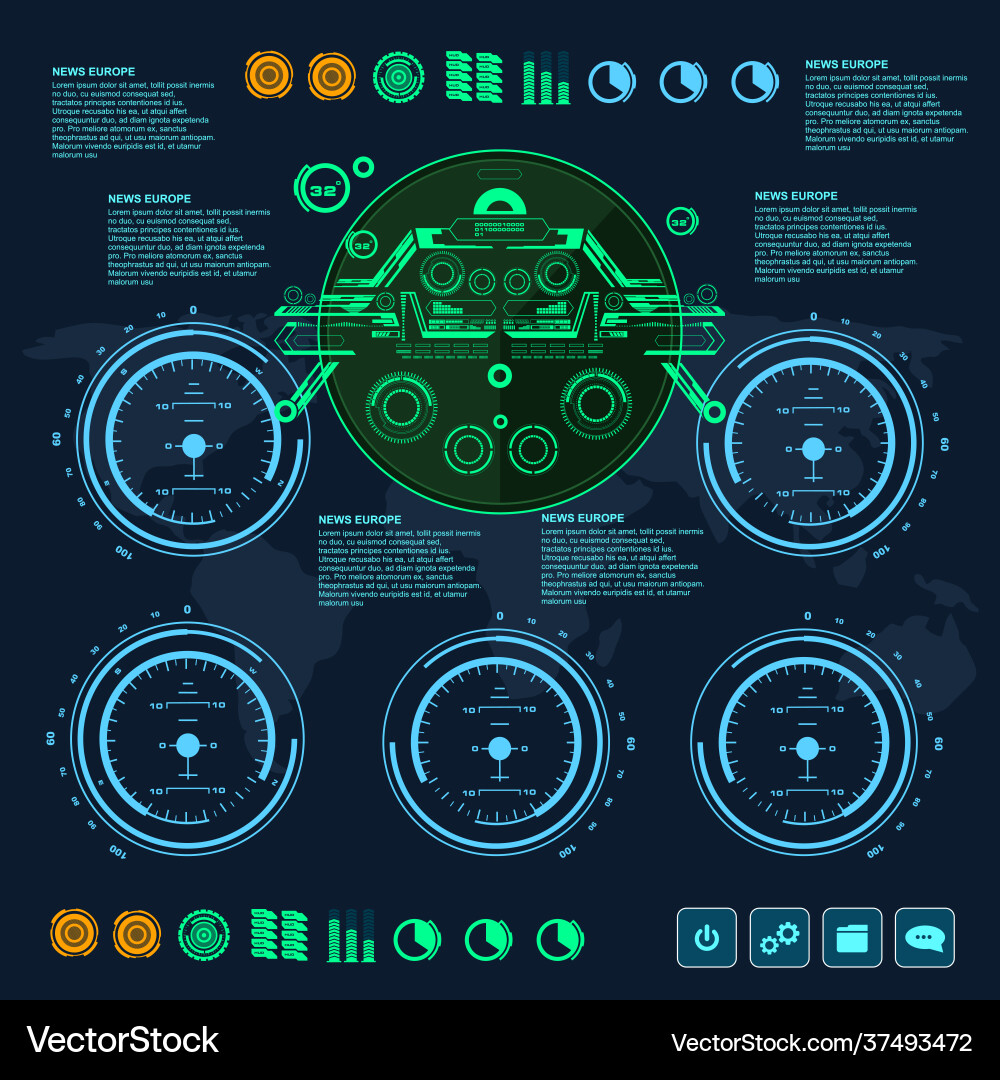 Background with futuristic user interface design Background with futuristic user interface design vector image