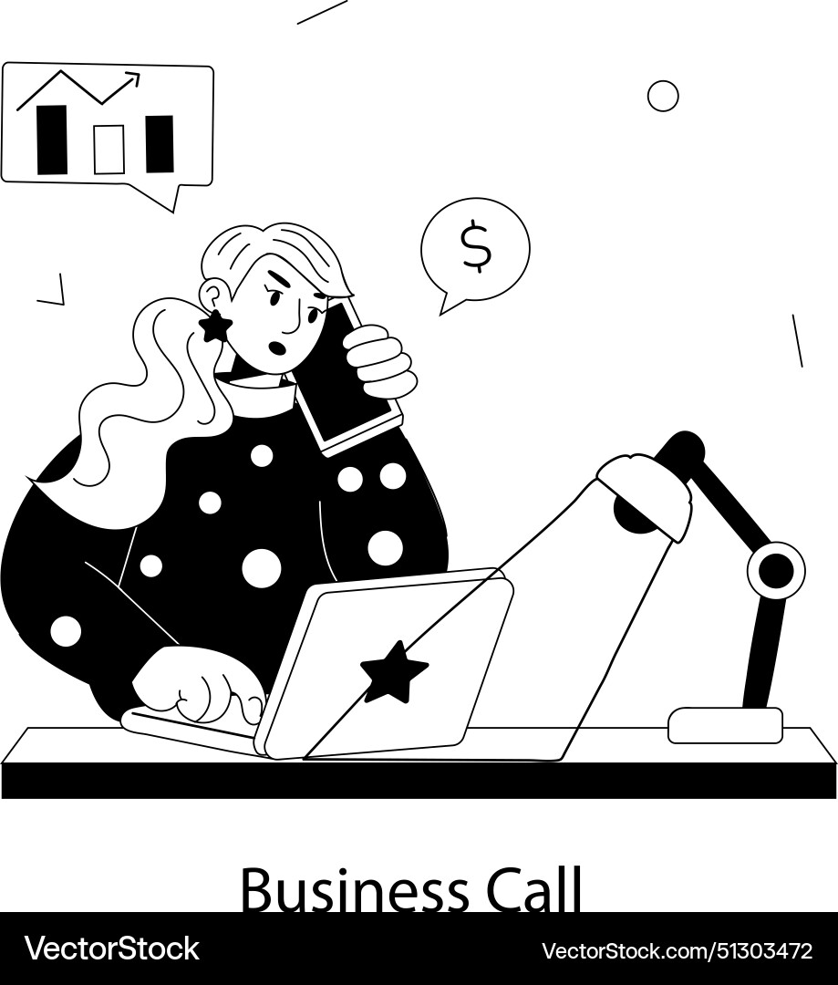 Business call Royalty Free Vector Image - VectorStock