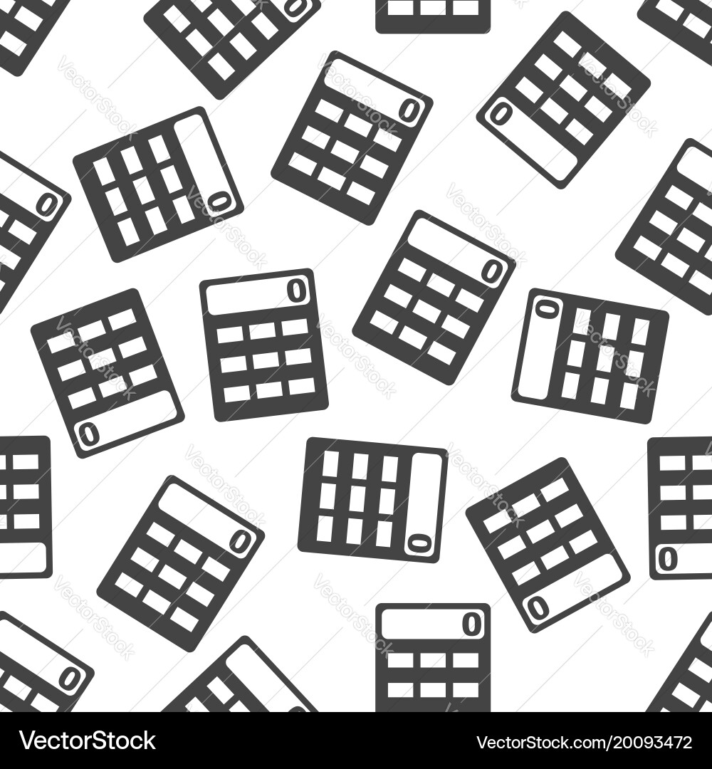 Calculator seamless pattern background icon flat vector image