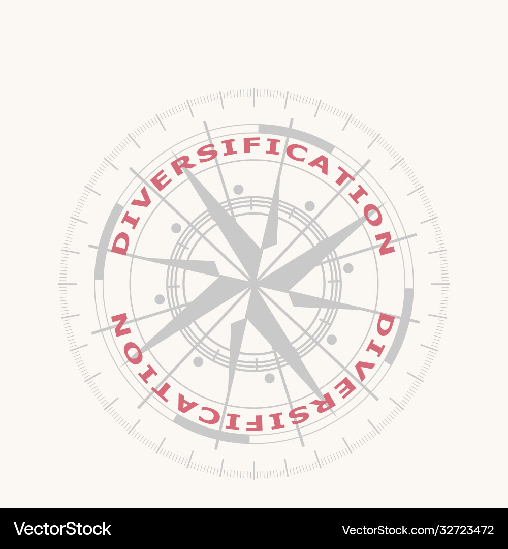 Compass symbol on geometry pattern vector image