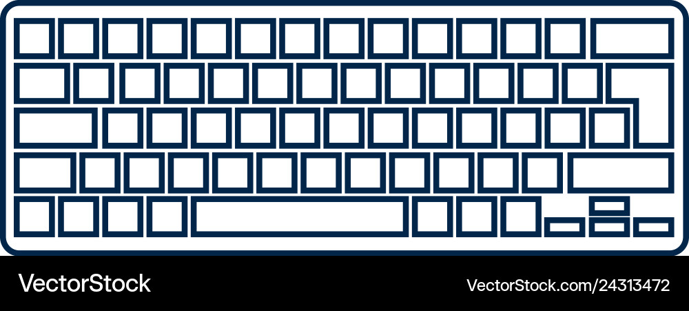 Computer keyboard isolated icon Computer keyboard isolated icon vector image