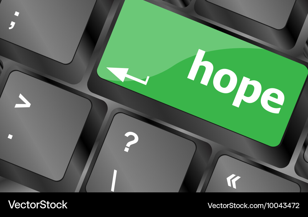 Computer keyboard with hope key keys vector image