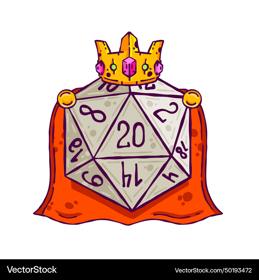 Dice d20 for playing dnd Royalty Free Vector Image