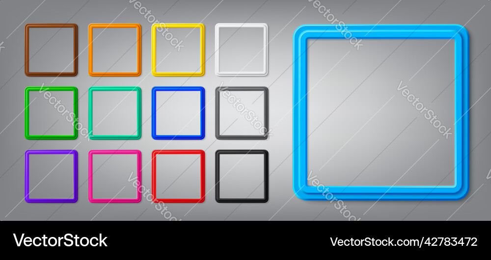 Double square photo frame with shadow vector image