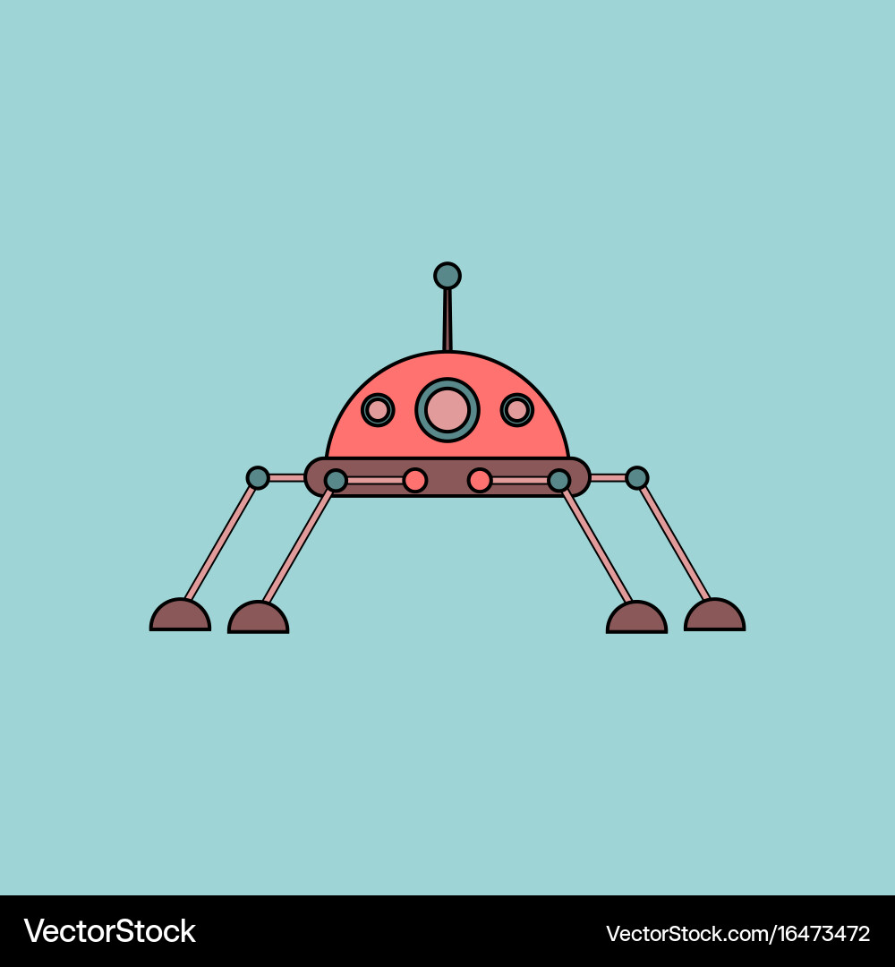 Flat icon design collection spaceship Vector Image
