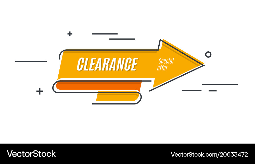 Flat linear promotion arrow banner scroll price Flat linear promotion arrow banner scroll price vector image