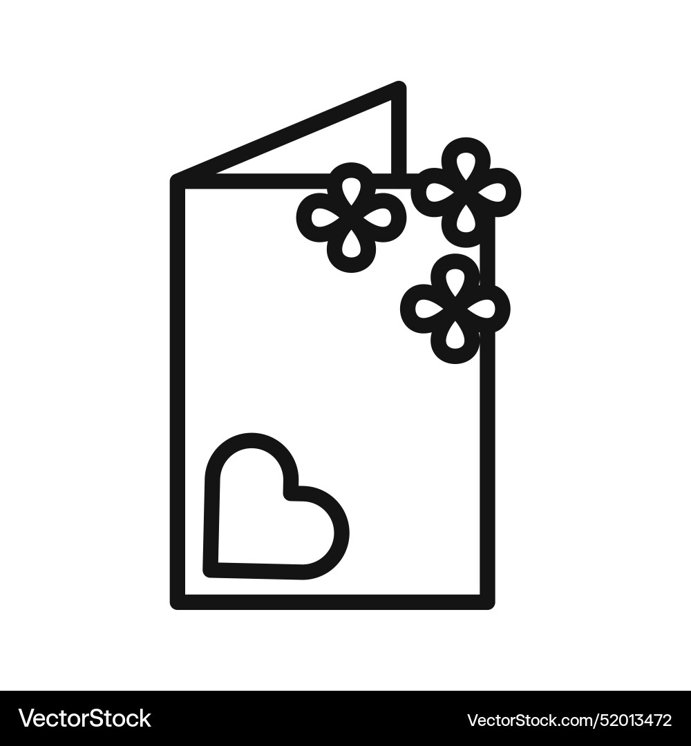 Greeting card icon black line art Vector Image