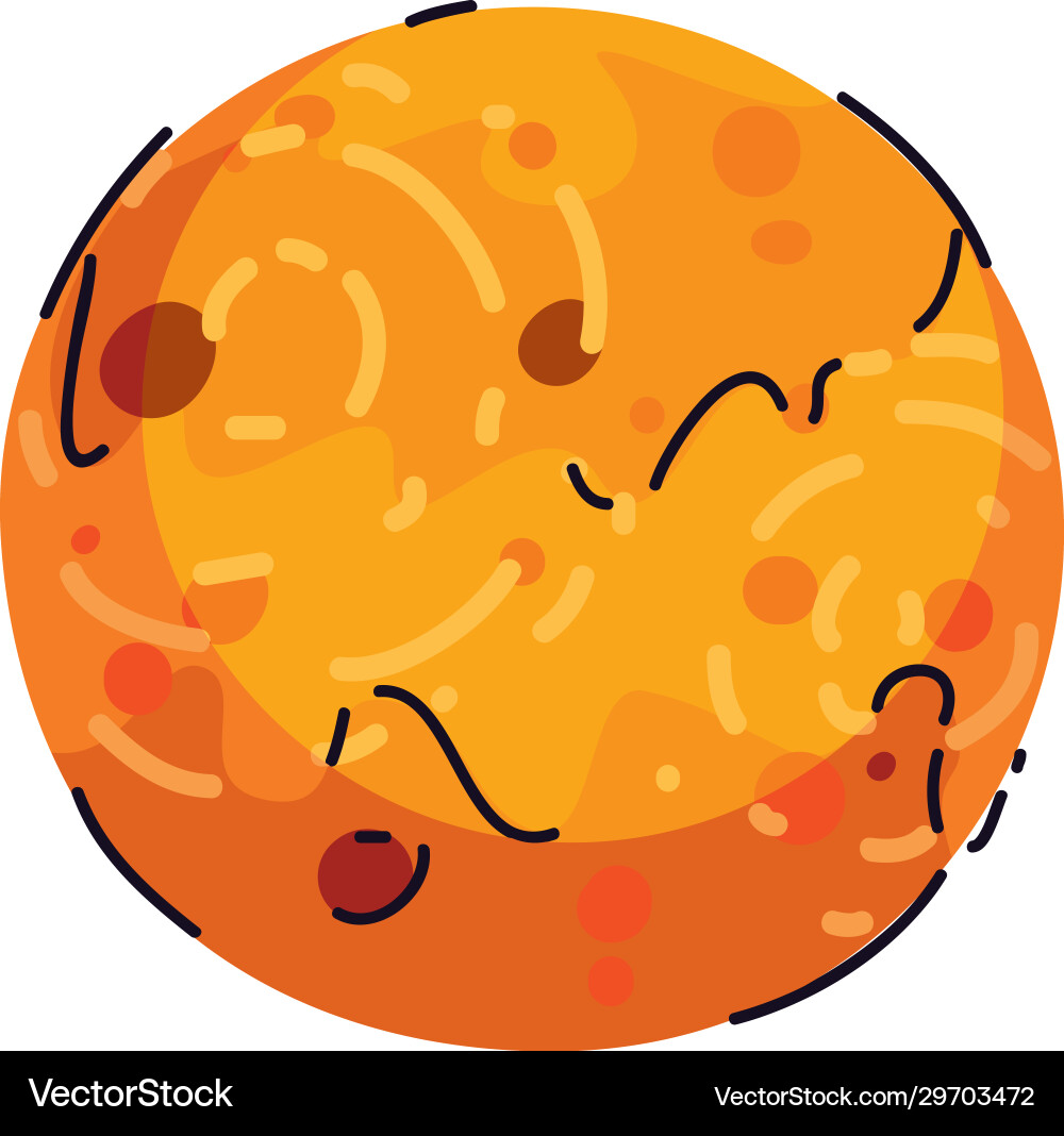 Isolated mercury planet line and fill style icon Isolated mercury planet line and fill style icon vector image