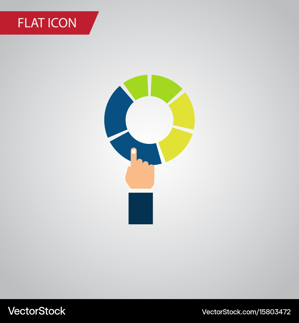 Isolated segment flat icon pie bar element vector image