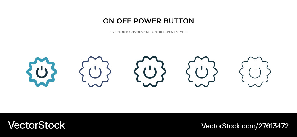 On off power button icon in different style two Vector Image