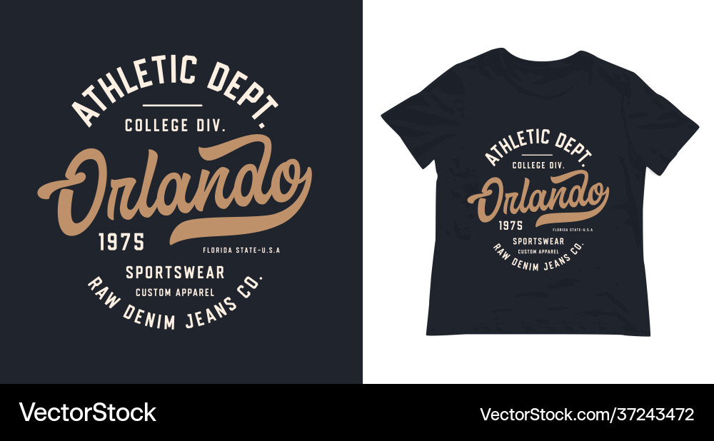 Orlando varsity style t shirt design vector image