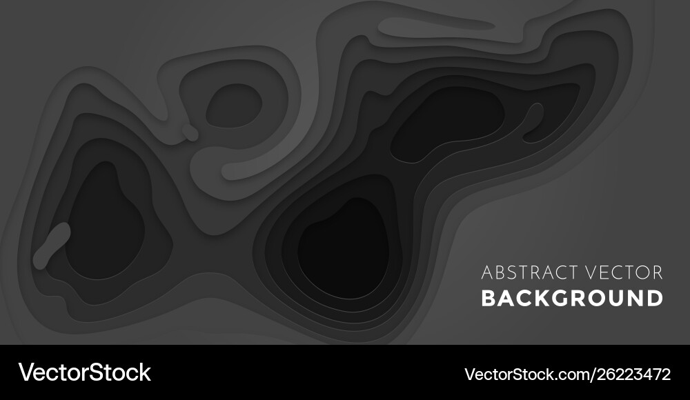 Papercut black multi layer gradient background Papercut black multi layer gradient background vector image