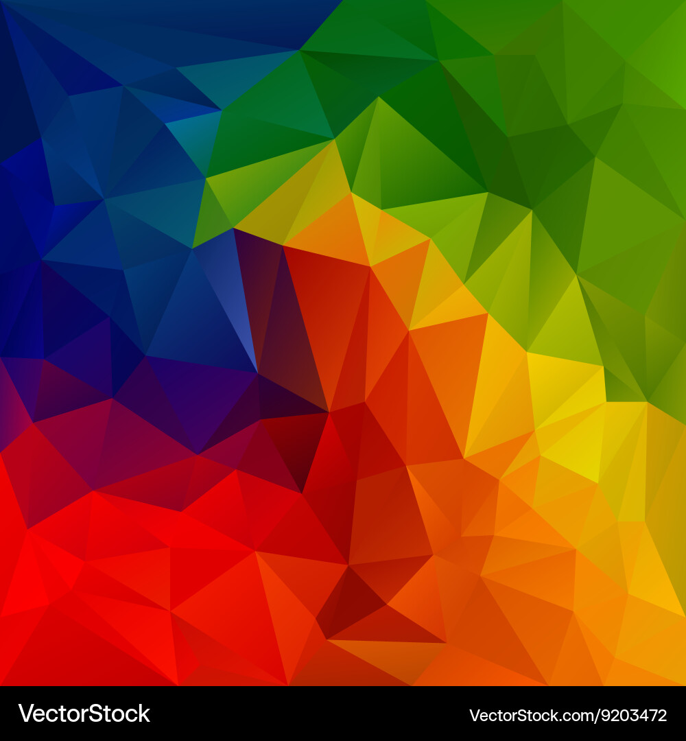 Rainbow Triangular Polygon Vector Image