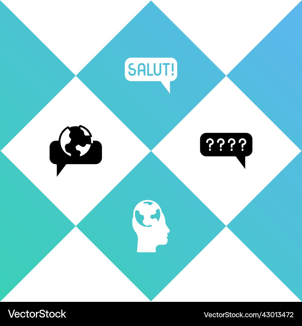 Set learning foreign languages salut different Set learning foreign languages salut different vector image