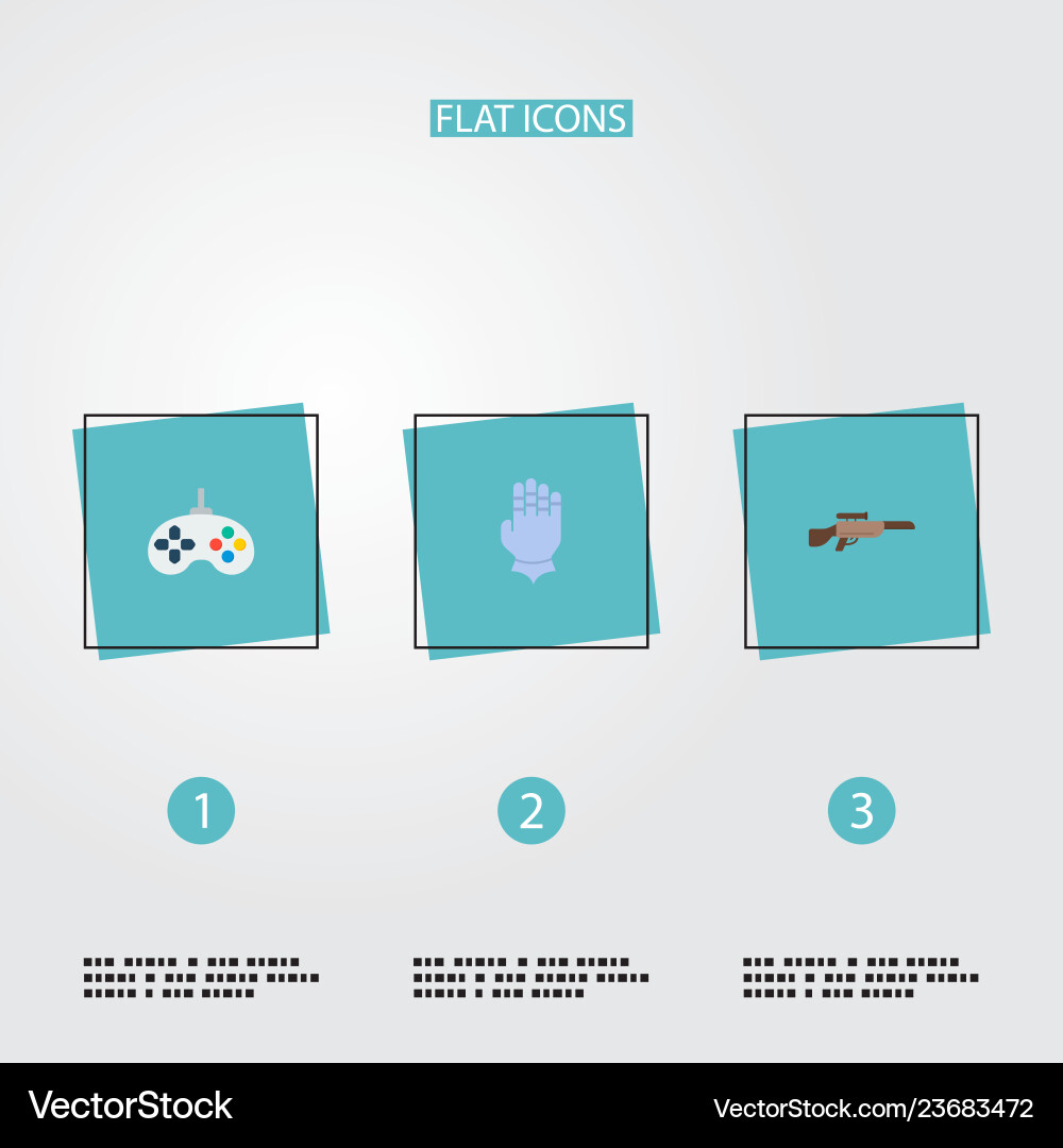 Set of game icons flat style symbols with gauntlet Vector Image