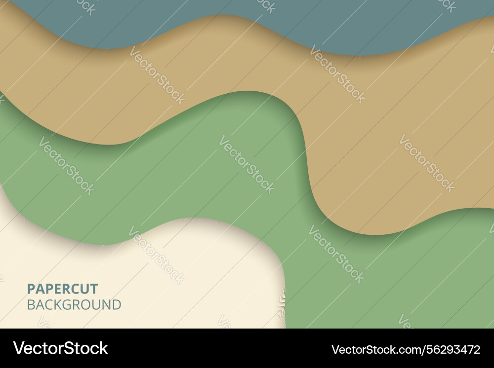 Smooth layered abstract papercut background vector image