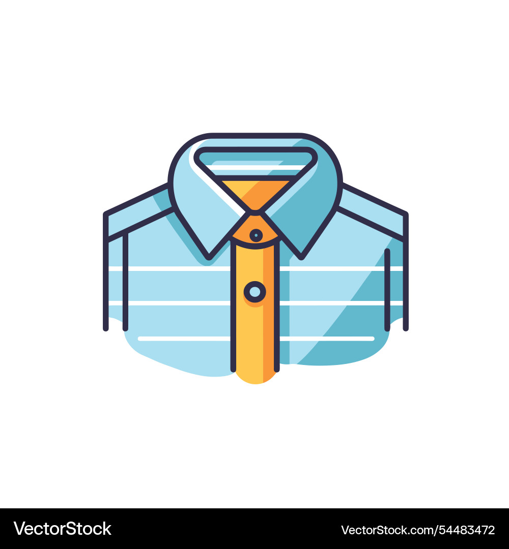 Stylish blue shirt with yellow accents displayed Stylish blue shirt with yellow accents displayed vector image