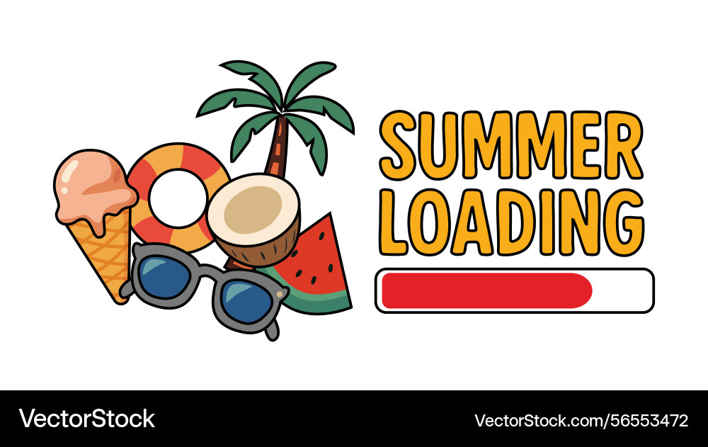Summer loading with progress bar Summer loading with progress bar vector image