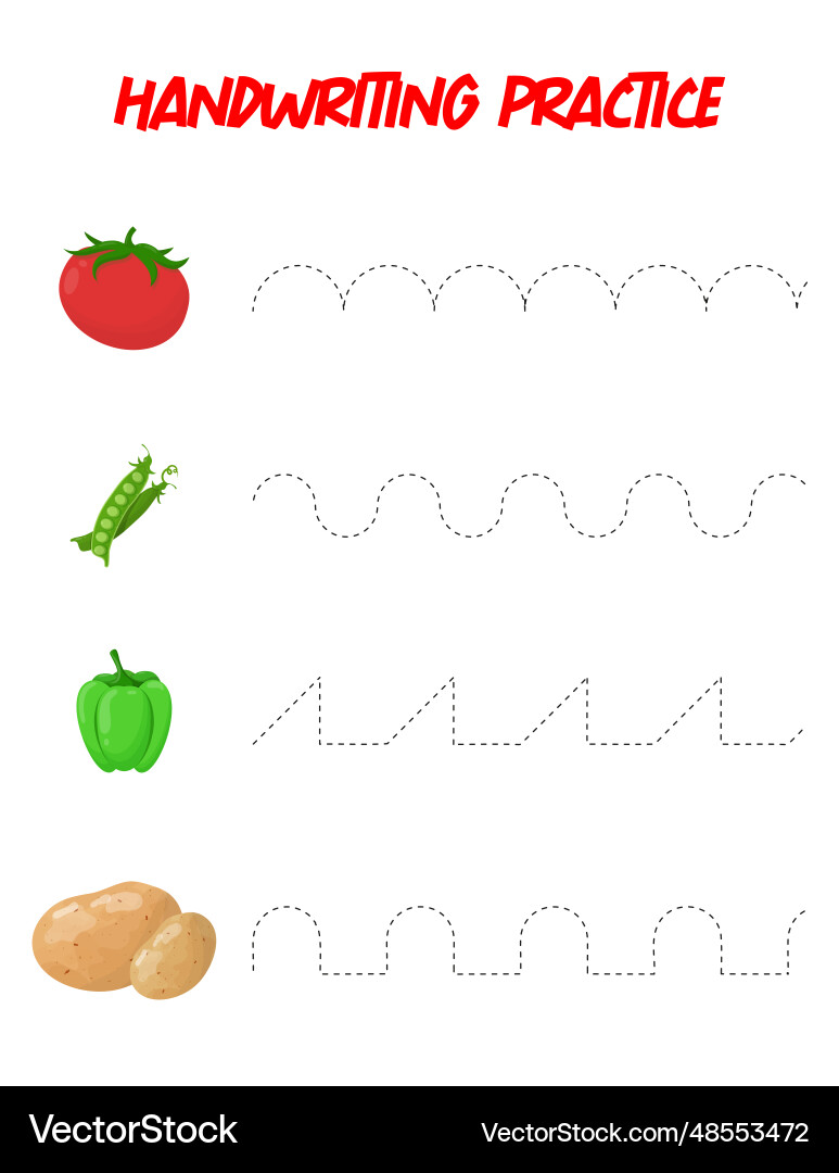 Tracing lines handwriting practice Tracing lines handwriting practice vector image