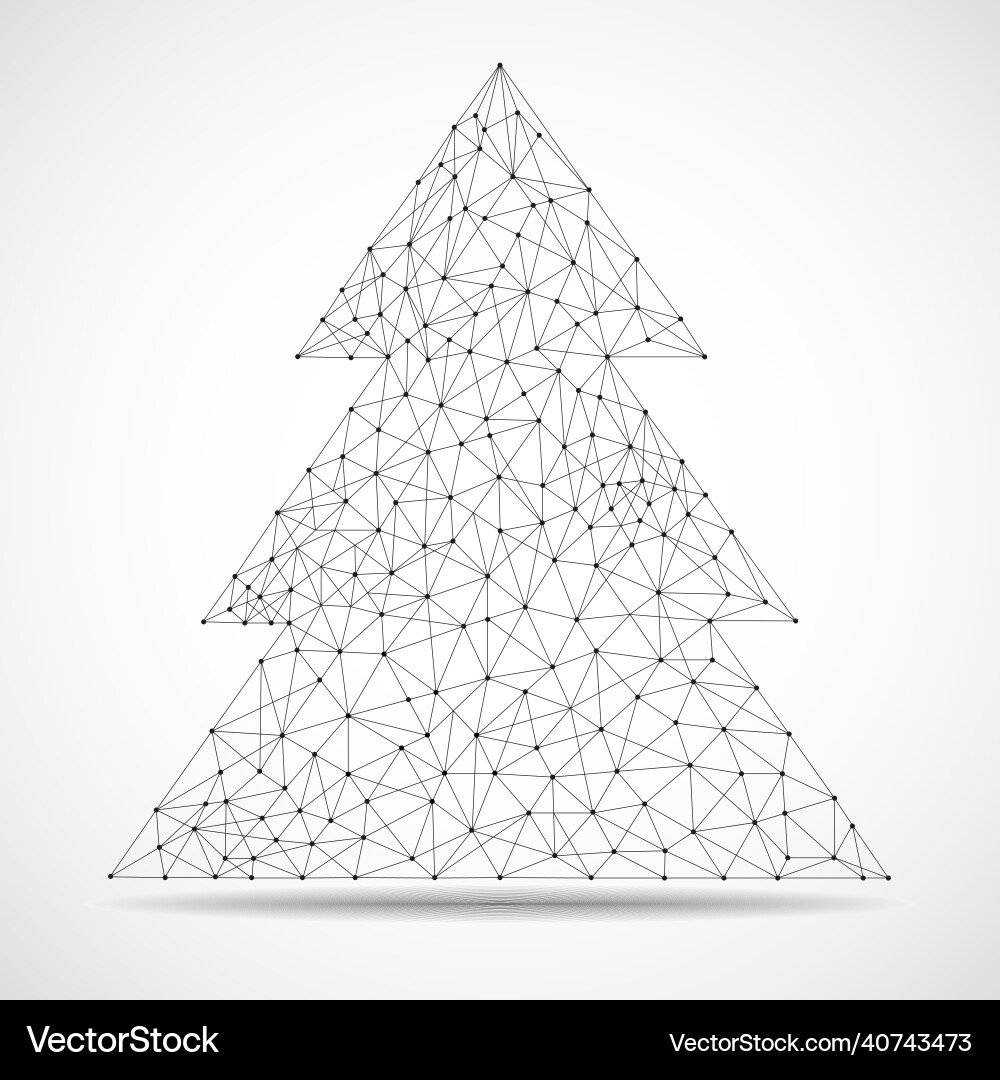 Abstract christmas tree with lines and dots Abstract christmas tree with lines and dots Vector Image