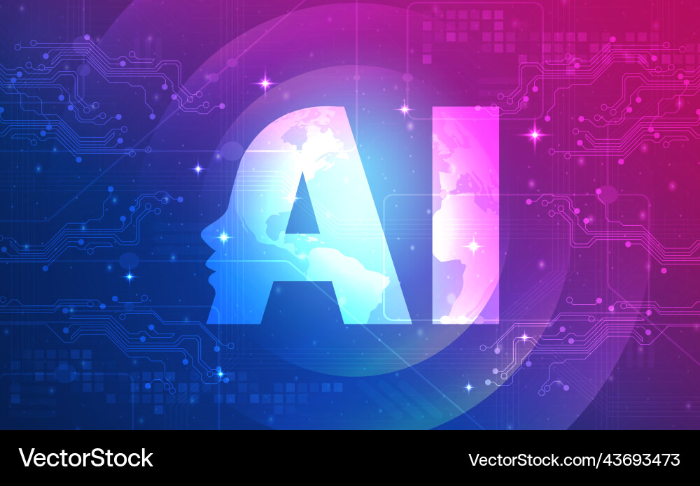 Ai artificial intelligence abstract digital tech Ai artificial intelligence abstract digital tech vector image
