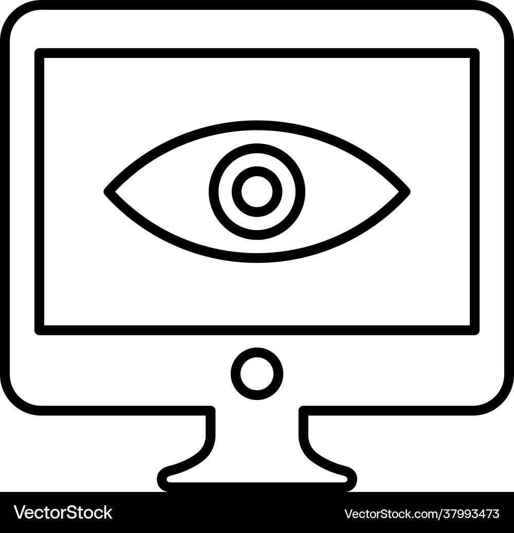 Browser view visibility web outline icon line art Vector Image