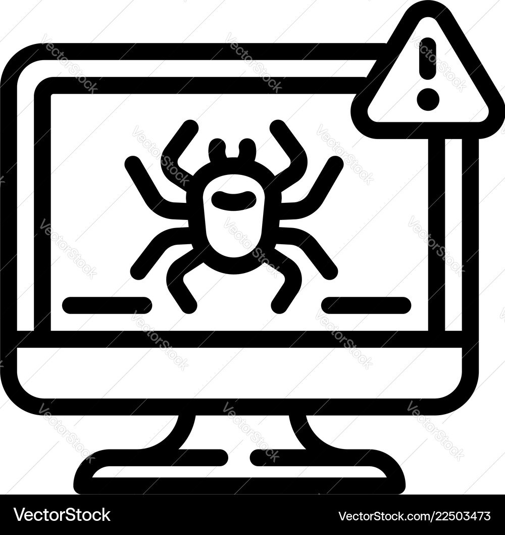 Computer virus detection icon outline style Computer virus detection icon outline style vector image
