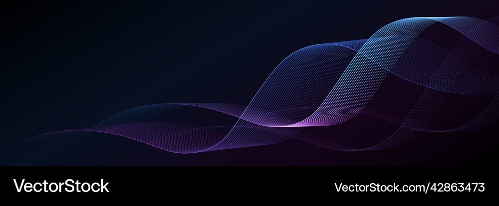 Dark abstract background with glowing wave lines – Royalty-Free Vector ...