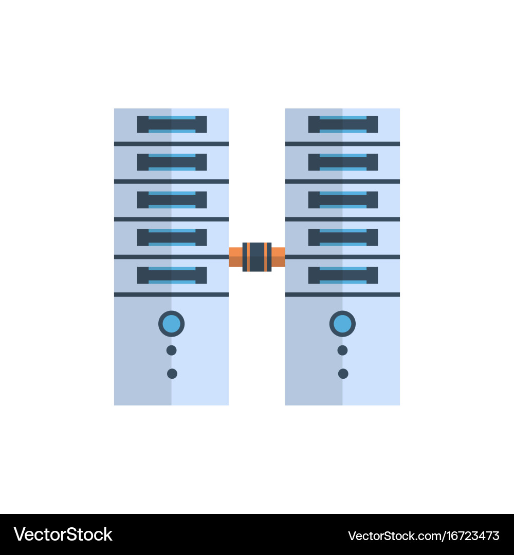 Data center icon cloud computer connection hosting Vector Image