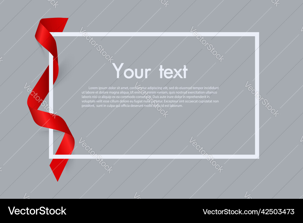 Frame and border of red ribbon template elements vector image