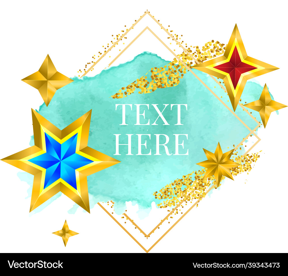 Gold frame paint hand painted brush stroke Gold frame paint hand painted brush stroke vector image