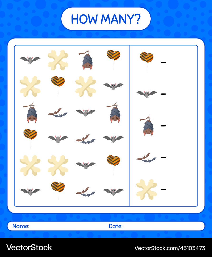 How many counting game with halloween icon vector image