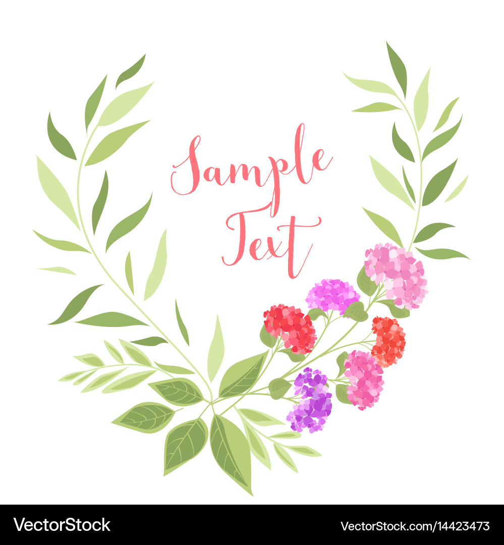 Hydrangea Flower Wreath vector image