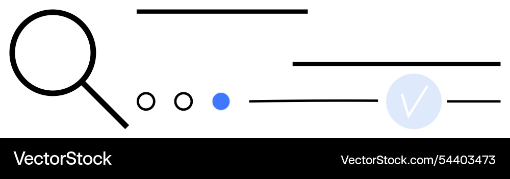 Magnifying glass with horizontal lines and check Magnifying glass with horizontal lines and check vector image